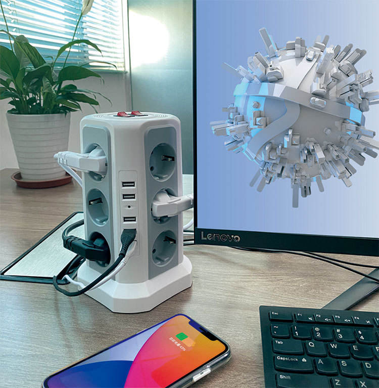 Tower Power Strip with USB Ports 3
